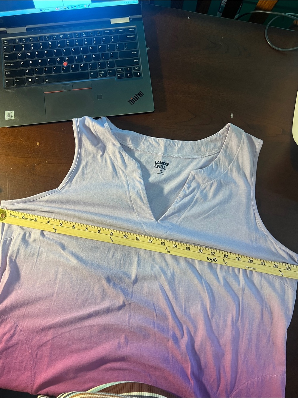 Lands' End Lavender to Magenta Ombre Sleeveless Tunic - Picture 3 of 5